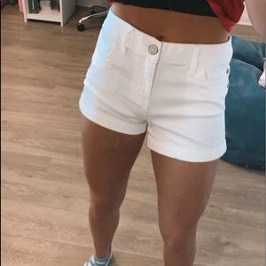 White denim shorts